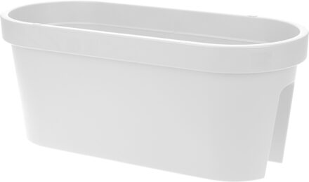 Pro Garden Balkon plantenbak/bloembak wit 60 x 25 cm ovaal van kunststof - Plantenpotten