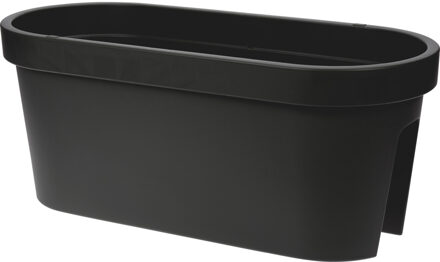 Pro Garden Balkon plantenpot/bloempot - antraciet - 60 x 25 cm - ovaal - kunststof