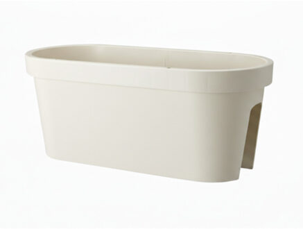 Pro Garden Balkon plantenpot / bloempot - cr?mewit - 60 x 25 cm - ovaal - kunststof - buiten / tuin potten