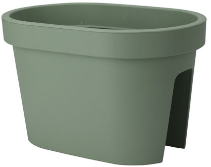 Pro Garden Balkon plantenpot/bloempot - groen - 40 x 25 cm - ovaal - kunststof