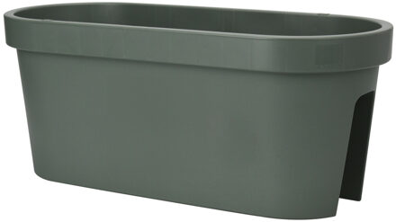 Pro Garden Balkon plantenpot/bloempot - groen - 60 x 25 cm - ovaal - kunststof