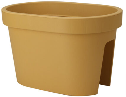 Pro Garden Balkon plantenpot/bloempot - okergeel - 40 x 25 cm - ovaal - kunststof