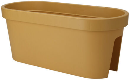 Pro Garden Balkon plantenpot/bloempot - okergeel - 60 x 25 cm - ovaal - kunststof