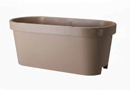 Pro Garden Balkon plantenpot / bloempot - taupe - 60 x 25 cm - ovaal - kunststof - buiten / tuin potten