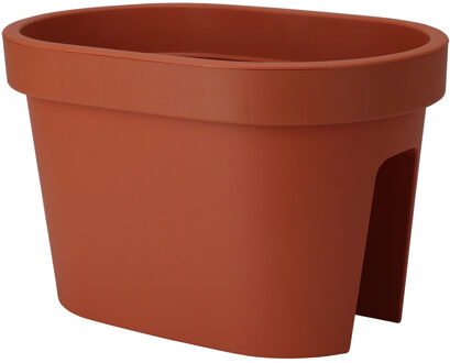 Pro Garden Balkon plantenpot/bloempot - terracotta - 40 x 25 cm - ovaal - kunststof