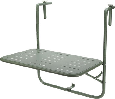 Pro Garden Balkon tafel - metaal - donkergroen - 60 x 43 cm - Inklapbaar - Hoogte verstelbaar