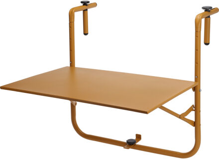 Pro Garden Balkon tafel - metaal - mat mosterd geel - 60 x 43 cm