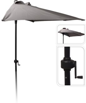 Pro Garden Balkonparasol half rond Ø250cm Zwart