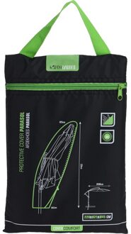 Pro Garden Beschermhoes hangparasol - zwart - 45 x 220 cm - UV-bestendig - parasol afdekhoes - hoes