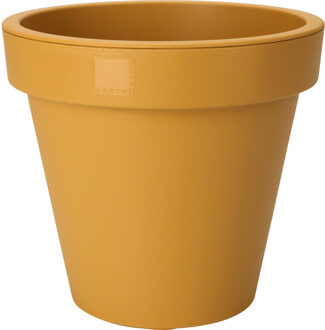 Pro Garden Bloempot - okergeel - rond - D30 cm - kunststof - plantenpot - tuin buiten