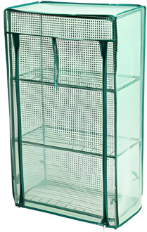 Pro Garden broeikas/kweekkas - 80 x 46 x 24 cm - groen/transparant - moestuin - 3 etages