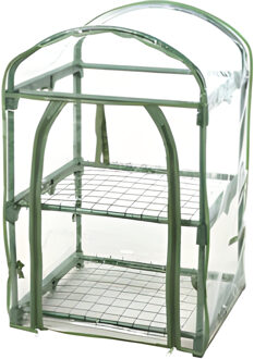 Pro Garden broeikas/kweekkas - 84 x 50 x 45 cm - staal - 2 etages - moestuin - tuinieren