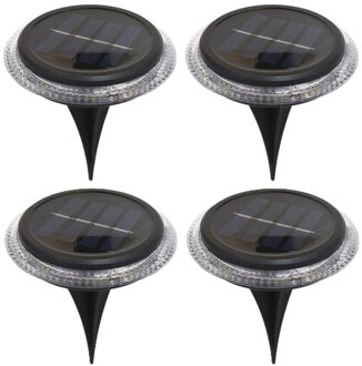 Pro Garden buiten lampje/prik spots - set 4x - solar verlichting - tuinpad/plant verlichting - LED