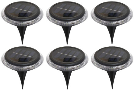 Pro Garden buiten lampje/prik spots - set 6x - solar verlichting - tuinpad/plant verlichting - LED