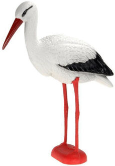Pro Garden Decoratie beeld ooievaar - kunststof - 66 x 25 x 78 cm - tuin/buiten Multi