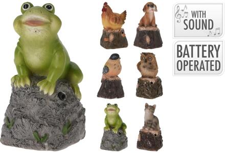 Pro Garden Dier met geluid polyresin groen