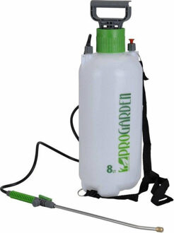 Pro Garden Drukspuit - 8 liter - met pomp - kunststof - wit/groen - plantenspuit/druksproeier - Plantenspuiten