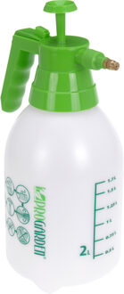 Pro Garden Drukspuit / plantenspuit met hand pomp wit/groen 2 liter - Drukspuiten