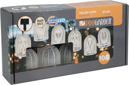 Pro Garden Feestverlichting lichtsnoer - wit - 10 LED - 270 cm