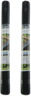 Pro Garden Gronddoek/worteldoek - 2x - anti onkruid - tuin - 150 x 700 cm - zwart