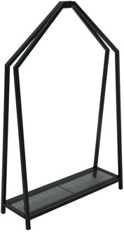 Pro Garden Haardhout/houtblokken opslag rek - metaal - zwart - 78 x 24 x 12 cm