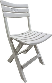 Pro Garden Klapstoel voor buiten/binnen - ivoor wit - 41 x 78 cm - stevig kunststof - Bijzet stoelen