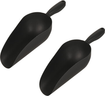 Pro Garden Multischep - 2x - kunststof - donker grijs - handschep - schepje - 33 cm