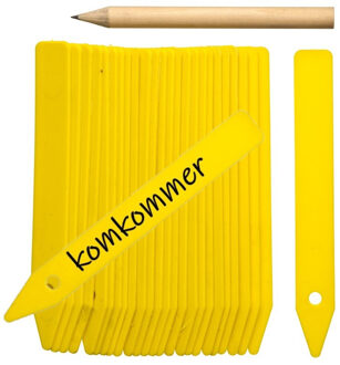 Pro Garden Nature Steeketiketten - 25x stuks - moestuin / groentetuin / kruidentuin - 10 cm - geel