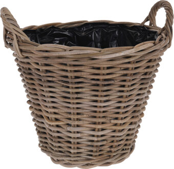 Pro Garden Opberg mand van rotan - Dia 22/38 cm - H36 cm - voorraad mand