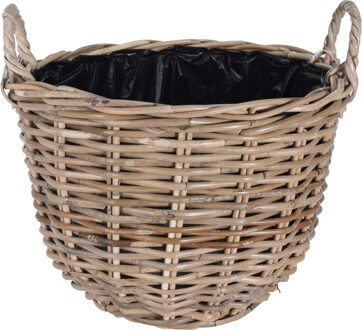 Pro Garden Opbergmand van rotan - D40 cm en H37 cm - Plantenpot - kerstboom mand
