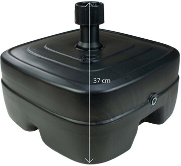 Pro Garden Parasolvoet met wieltjes - vierkant - antraciet - 49 x 48 x 23 cm - 45 liter - kunststof - vulbaar