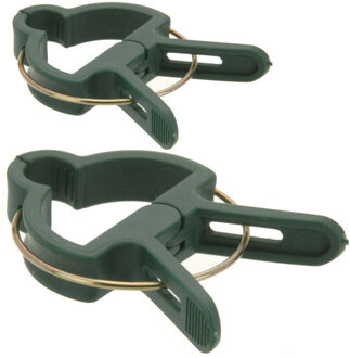 Pro Garden Plantenklemmen/plantenclips - 60x - kunststof - groen - 2 formaten