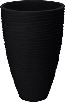 Pro Garden Plantenpot/bloempot Dunes - Tuin - stevig kunststof - antraciet - D40 x H60 cm
