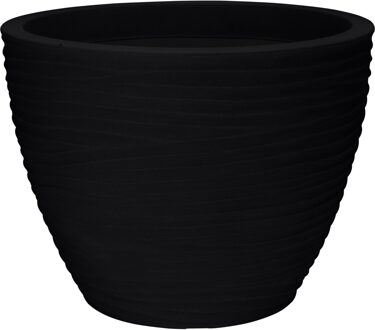 Pro Garden Plantenpot/bloempot Dunes - Tuin - stevig kunststof - antraciet - D50 x H38 cm