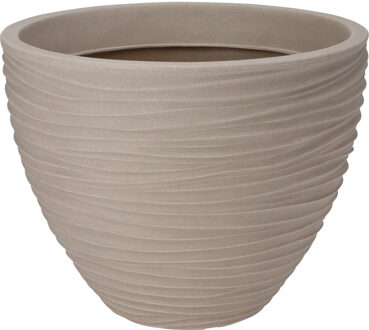 Pro Garden Plantenpot/bloempot Dunes - Tuin - stevig kunststof - beige/zand - D40 x H31 cm