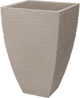 Pro Garden Plantenpot/bloempot Dunes - Tuin - stevig kunststof - zand/beige - D40 x H60 cm - Plantenpotten