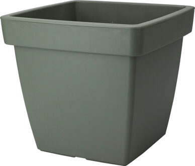 Pro Garden Plantenpot/bloempot Square Classic - kunststof - donkergroen - D39 x H35 cm