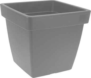 Pro Garden Plantenpot/bloempot Square Classic - kunststof - grijs - D39 x H35 cm