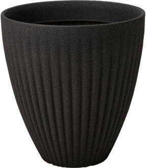 Pro Garden Plantenpot/bloempot - Tuin - kunststof - antraciet grijs - D40 x H42 cm