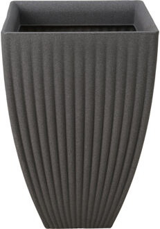Pro Garden Plantenpot/bloempot - Tuin - kunststof - grijs - D40 x H60 cm