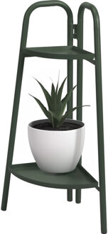 Pro Garden Plantenrek/plantentafel - donkergroen - metaal - 26x26x70 cm - inklapbaar - 2-laags