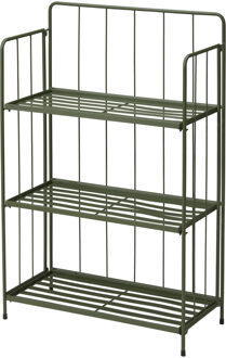 Pro Garden Plantenrek/plantentafel - groen - metaal - 58 x 27 x 90 cm - binnen en buiten