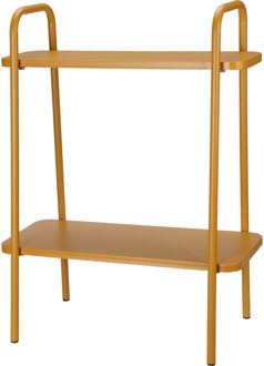 Pro Garden Plantenrek/plantentafel - mosterdgeel - metaal - 50 x 26 x 66 cm - binnen en buiten