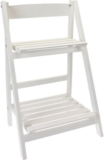Pro Garden Plantenrek/plantentafel - wit - hout - opvouwbaar - 32 x 41 x 66 cm