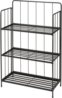 Pro Garden Plantenrek/plantentafel - zwart - metaal - 58 x 27 x 90 cm - binnen en buiten