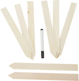 Pro Garden Plantenstekers houten stokjes - set 16x - 20 x 2 cm - planten/kruiden labelen - kweekkassen