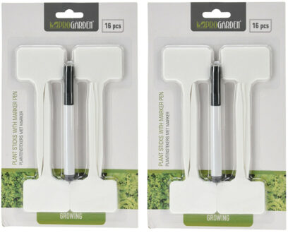 Pro Garden Plantenstekers plastic stokjes - set 64x - 15 cm - planten/kruiden labelen