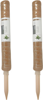 Pro Garden plantenstok kokos - 2x - eucalyptushout - D4,5 x H50 cm - plantensteun