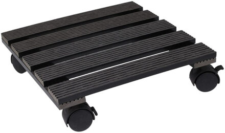 Pro Garden Plantentrolley - donker grijs - hout - 29 x 29 cm - 100 kilo