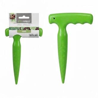 Pro Garden Planter voor zaden - pootstok met handgreep - groen - PP - 11 x 18 cm